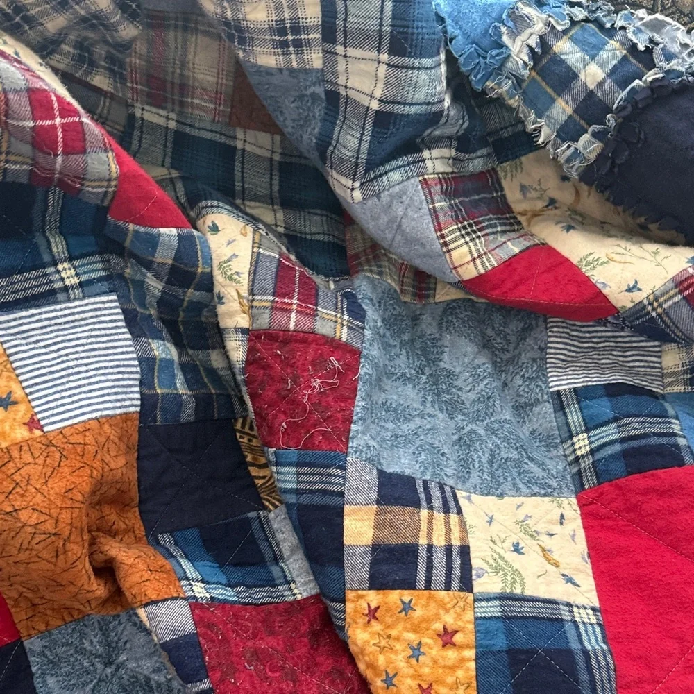 Handmade Multi colors quilt 50 inches by 64 inches